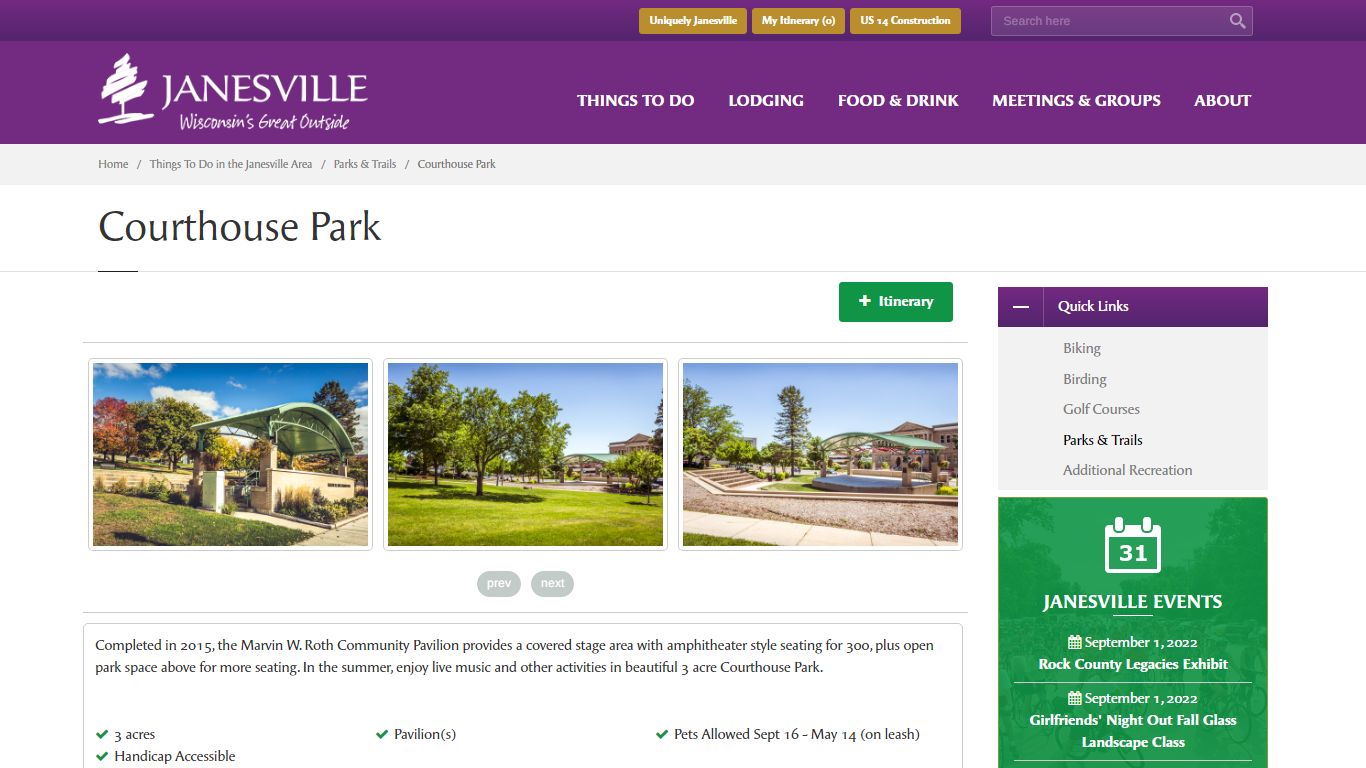 Courthouse Park - Janesville Area Convention & Visitors Bureau